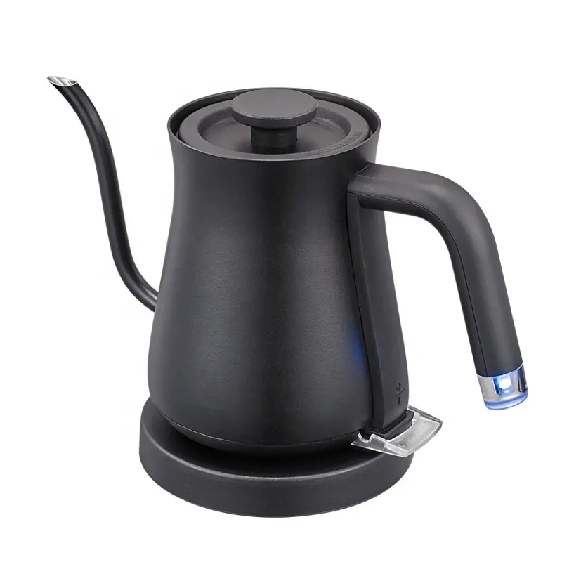 Elettrodomestici da cucina a collo di cigno bollitore elettrico, acciaio inox interno, riscaldamento rapido, per caffè, tè birra, acqua bollire 0.7L nero