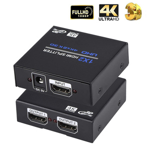 Divisor HDMI 1 en 2 con salida UHD, distribuidor Hdmi mini modelo V1.4 4K * 2K 1x2 con potencia 4K, divisor HDMI