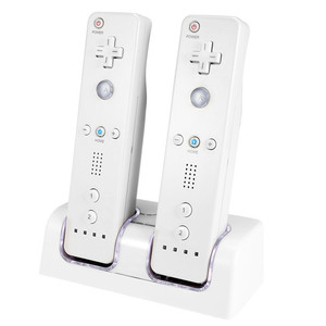 Charging Station Dual Charger Dock for Wii Remote Controller With LED Indicator <strong>USB</strong> Charging Cord