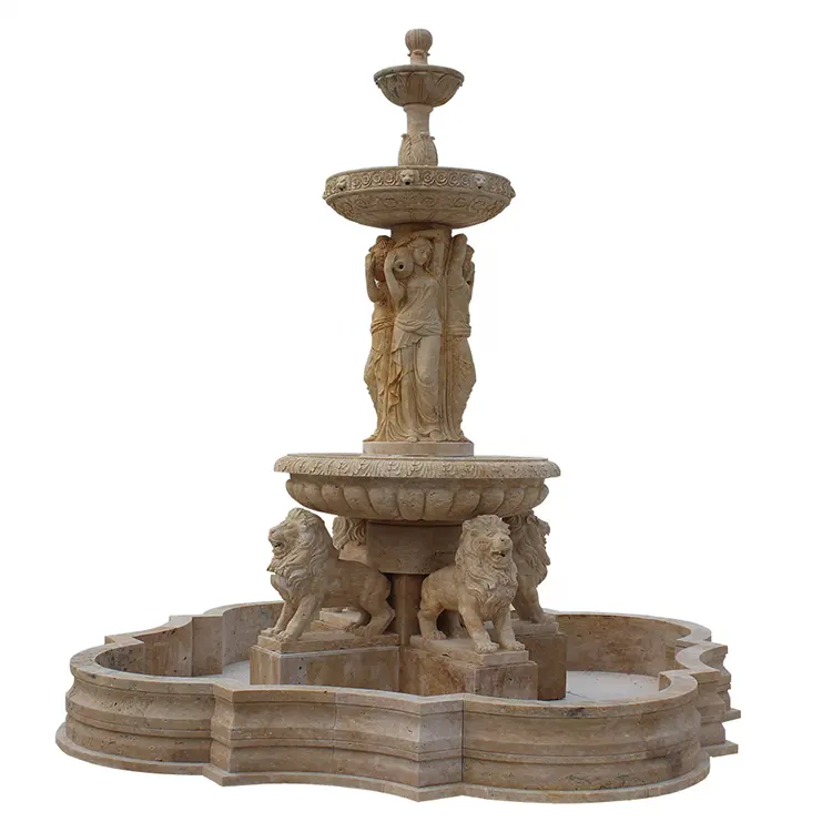 Maceta de mármol de alta calidad para decoración de jardín al aire libre, estatua, Fuente de Piedra