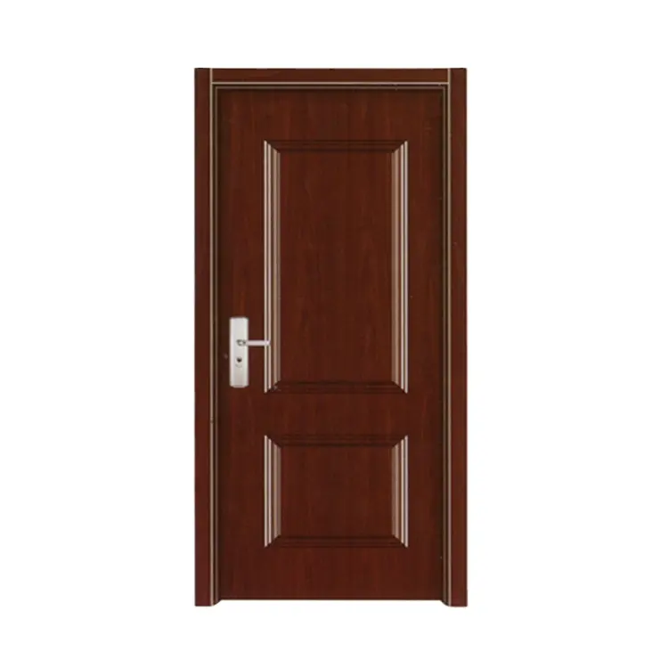 Diseño de puerta delantera de acero americano, hoja de acero Interior para dormitorio, ambos lados, esqueleto de madera + relleno Interior, puertas de cafetería oscilantes modernas