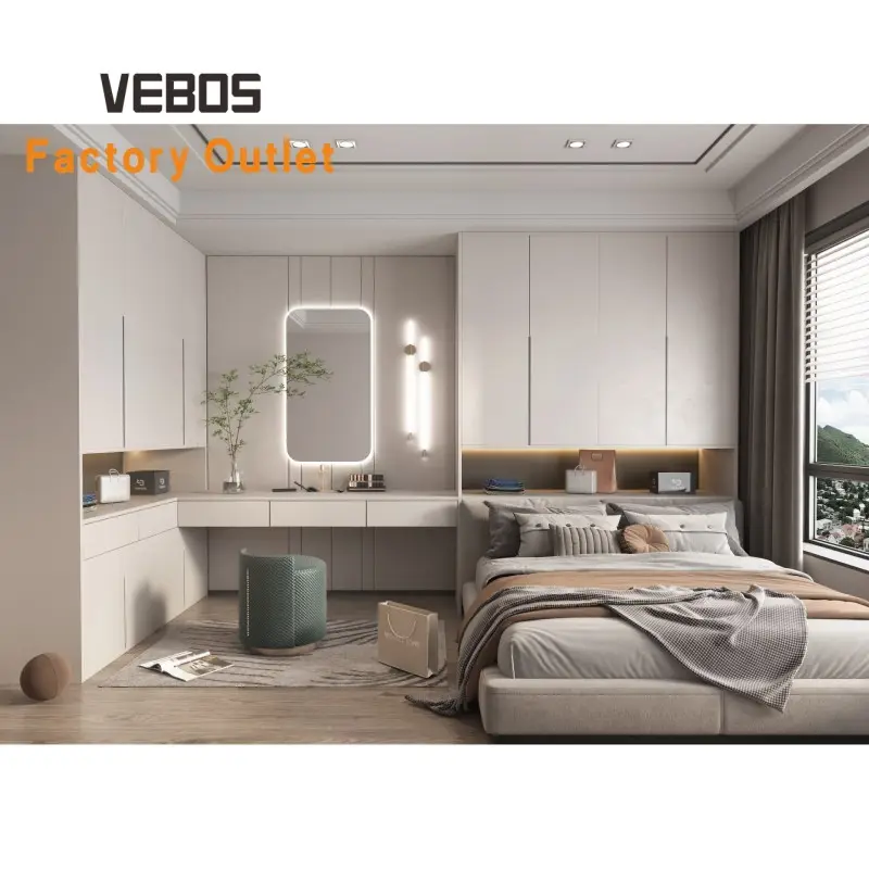 مصنع مخصصة خشبية غرفة نوم مجموعات و عالية الجودة الحديثة تصميم مجموعة أثاث غرف النوم نوم مجموعة كاملة