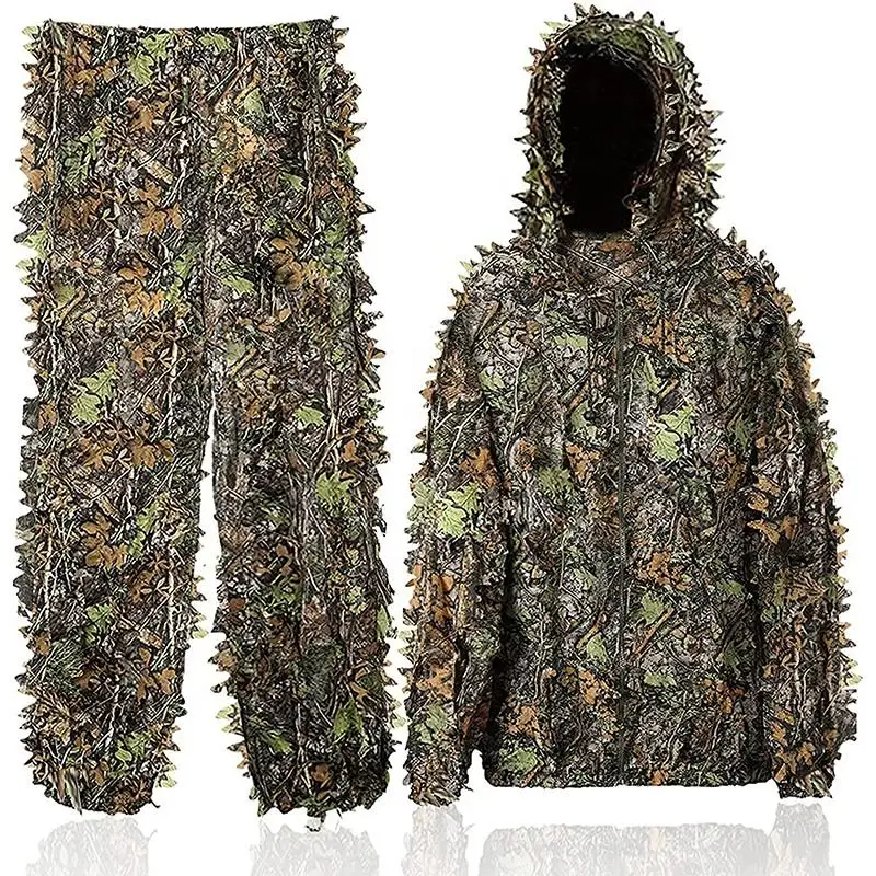 3D Green Leaf Gili Set leggero e traspirante Outdoor Woodland Camouflage Suit Jungle Camouflage Wildlife Photography