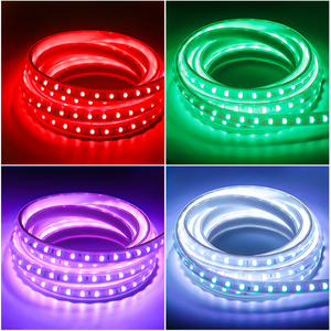 RGB Led ışık şerit bant SMD 5050 60Led/m su geçirmez kısılabilir uzaktan kumanda 220 V LED ışık şerit RGB bant 220 V yatak odası için - Product Image 4
