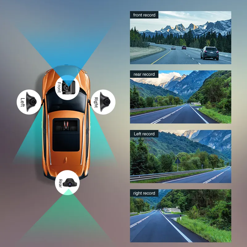 Caméra de voiture T88 4g avec enregistrement de 4 caméras android 8.1 2 + 32g fit cmsv6 pour la gestion de flotte avec wifi gps navigation adas fit 9-36V