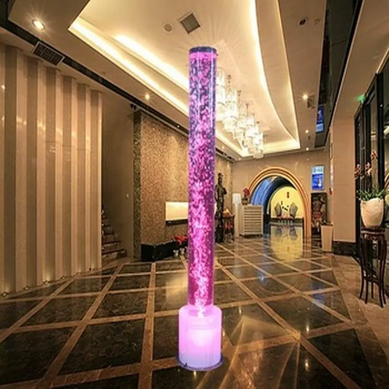 Tube à bulles d'eau en acrylique, décoratif de bureau, design, avec lumières colorées, colonnes à couleur changeante, pour décoration de maison