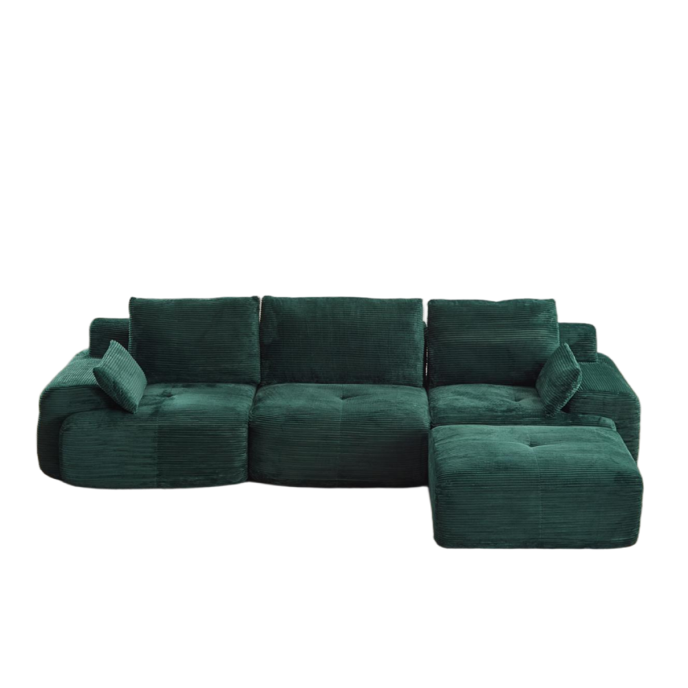 Vert + Velours côtelé + 3 places