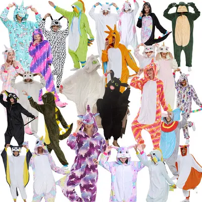 Pyjama une pièce en polaire licorne femme adulte dessin animé animal noël Halloween cosplay costume