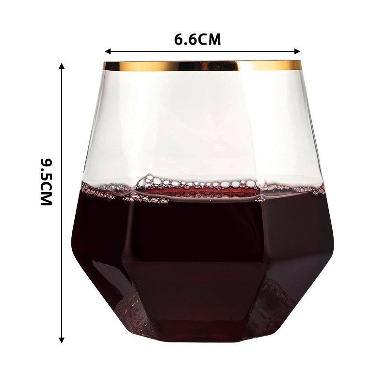 Tasse à bordure dorée diamant de 12 oz