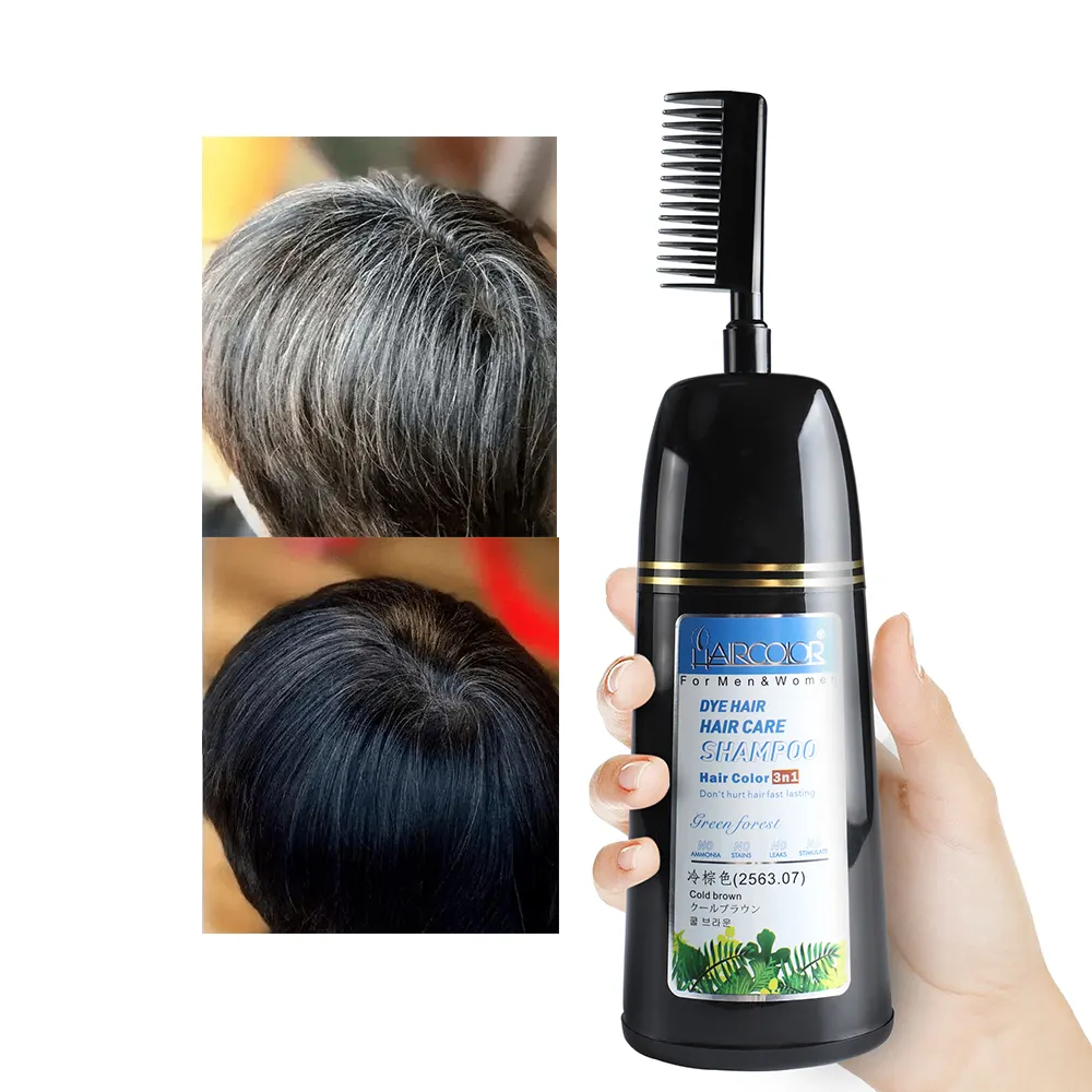 FULLY Natural Cover Gray White Hair Oil Coloring Black Dye Hair Color Shampoo