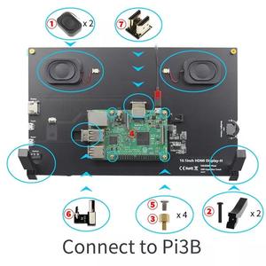 Raspberry Pi 4B 10,1-Zoll-Touchscreen 1024x600 IPS-LCD mit 2 Lautsprechern Display halter für Raspberry Pi 4 Modell B/3B/PC