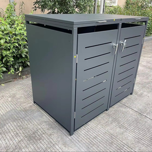 商用室外垃圾容器金属垃圾桶带卷盖垃圾桶带盖子垃圾隔离箱 - Product Image 4