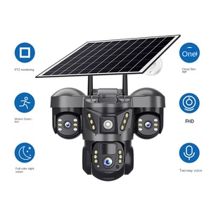 V380 ngoài trời không thấm nước năng lượng mặt trời thực sự Ba mắt thế hệ 4G <span class=keywords><strong>Camera</strong></span> An Ninh Gia Đình CMOS IP đám mây xuyên biên giới bán buôn - Product Image 4