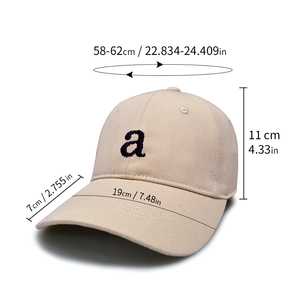Pamuk malzeme yapılandırılmamış şapka kapaklar toptan ucuz yumuşak kapaklar nakış Logo harf ile satışa stokta bir kap - Product Image 6