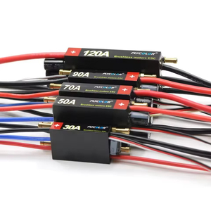 FlyColor 30A 50A 70A 90A 120A RCボートESC防水2-6S LipoブラシレススピードコントローラーRCボートモーター用プログラムカード付き