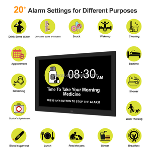 Pros LCD Pantalla grande Día Fecha Hora Demencia Reloj Calendario digital de 15 pulgadas Reloj con 24 alarmas para personas mayores Pérdida de memoria - Product Image 5
