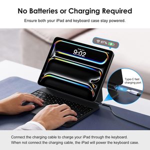 Funda de teclado para iPad Pro 11 4th/3rd/2nd/1stGen Diseño de conexión automática No requiere carga, estilo mágico con trackpad multitáctil - Product Image 3