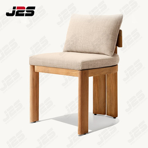 Modern Premium Teak Outdoor Furniture Set Cushioned Chairs and <strong>Round</strong> Table for <strong>Patio</strong> and Garden Use - Product Image 1