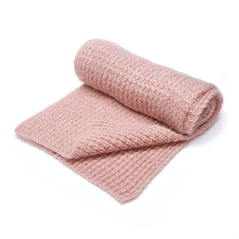 Bufanda de punto personalizada para mujer chal de punto manta otoño bufandas de lana lisas para damas invierno