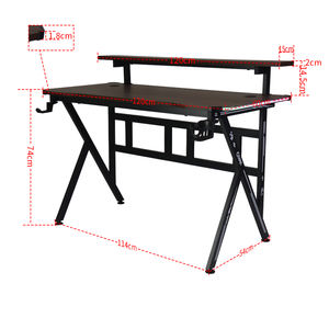 WS4537 Großhandel RGB Gaming <span class=keywords><strong>Desk</strong></span> Elektrischer Gaming Tisch Gaming <span class=keywords><strong>Desk</strong></span> mit Regalen Peg board Gaming <span class=keywords><strong>Desk</strong></span> mit Bücherregal - Product Image 6