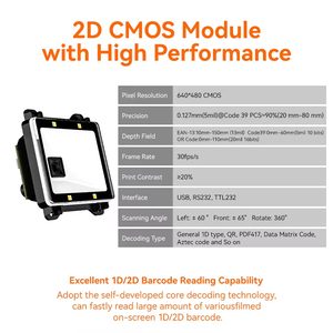 Henex 2D Mini Barcode Scanner Module Embedded QR Code Reader Vending Machine <strong>Android</strong> <strong>OS</strong> A4 Size Paper Capacity Stock Product - Product Image 2