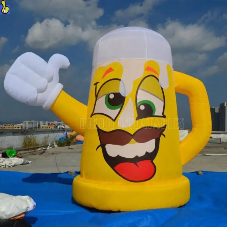 Tasse de bière gonflable, 10 pouces, en forme de dessin animé pour publicité