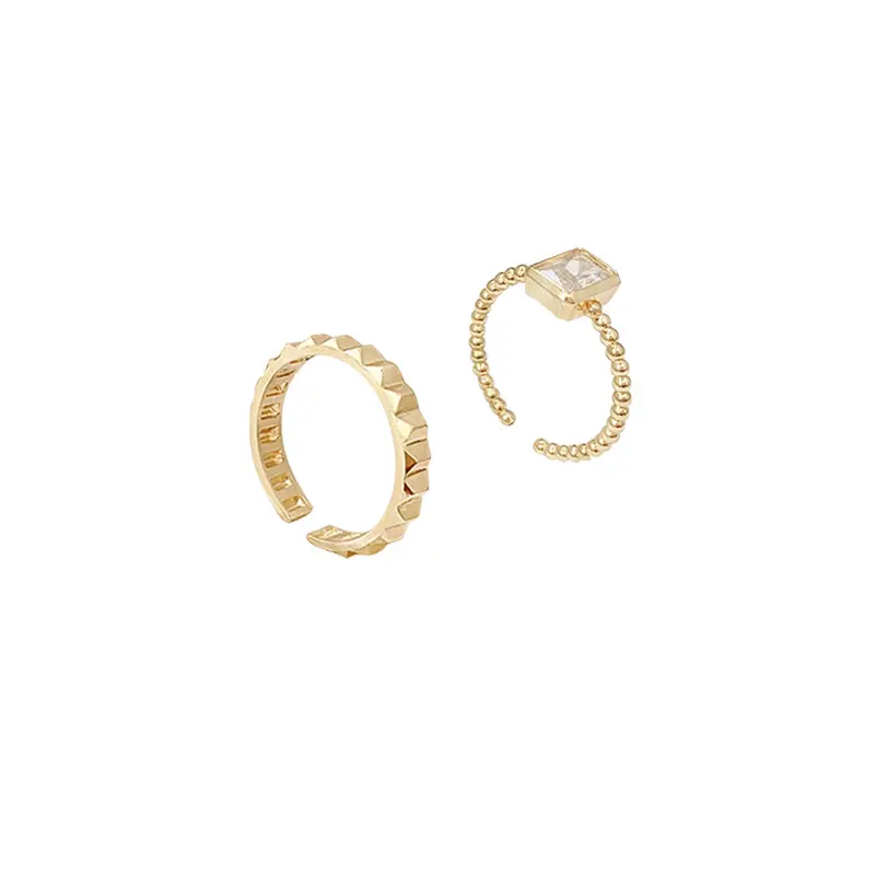 Lusso e design di nicchia, due pezzi set con anello da dito indice per le donne