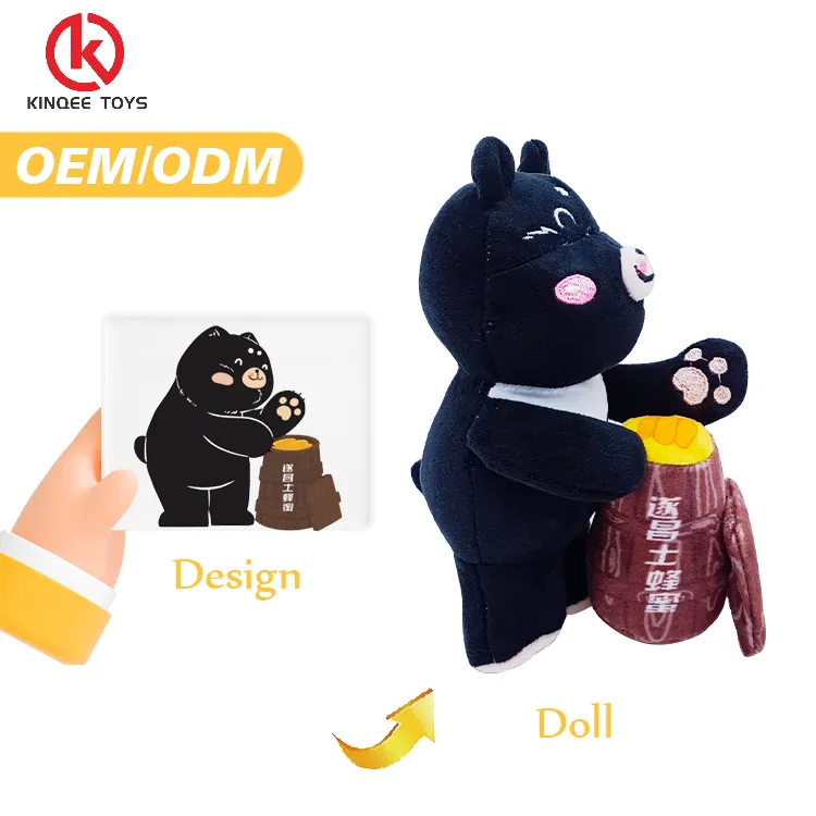 Muñeco de peluche personalizado Kinqee, lindo oso suave, juguetes de peluche para niños, regalo, muñeco de peluche de Anime de personaje personalizado al mejor precio