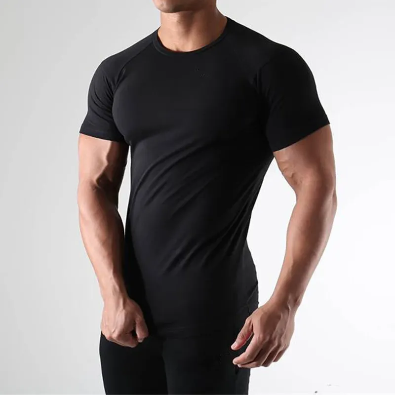 Ropa deportiva para hombre, camisetas de compresión con logotipo personalizado, camisas atléticas para gimnasio, venta al por mayor