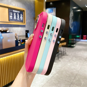 เคสโทรศัพท์ Macaron Chubby Girl สีทึบสำหรับ iPhone Apple 15 14 13 12 11เคสโทรศัพท์กรอบเลนส์กลมชุบโลหะด้วยไฟฟ้า - Product Image 2