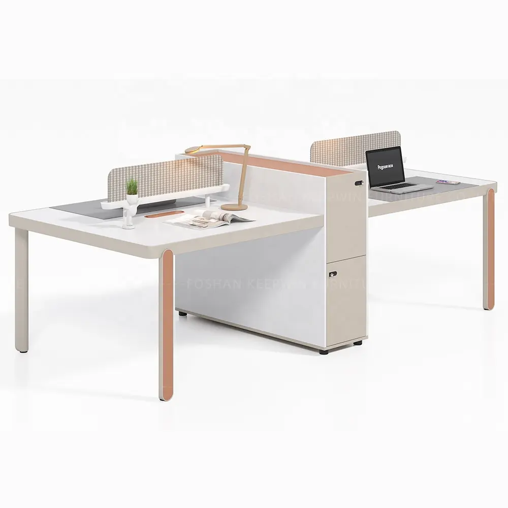 Diseño de muebles personalizado cubículo de oficina Escritorio de estación de trabajo 2 4 6 personas Escritorio de partición de oficina modular con gabinete
