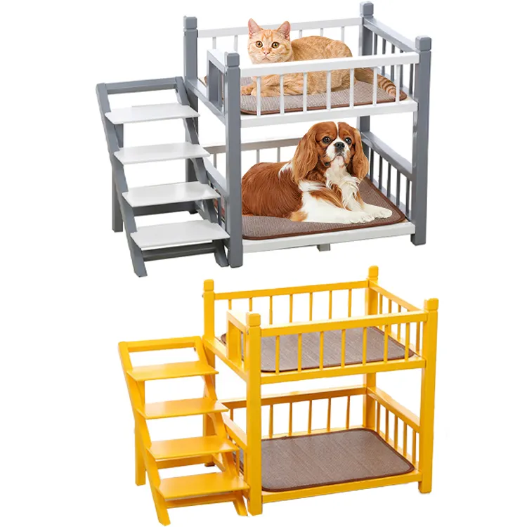 Tempat Tidur Hewan Peliharaan Sederhana Desain Menarik Kucing Modern Rumah Anjing Kucing Kayu Lapis Ganda Tempat Tidur Hewan Peliharaan Indah Warna Solid