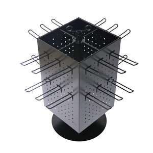 Scaffale rotante a 4 lati con supporto rotante in metallo con ganci per espositore al dettaglio - Product Image 3