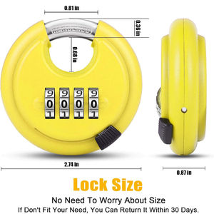 กุญแจล็อคแบบหมุน 4 หลัก AMBITION พร้อมตัวล็อคเหล็กกล้าชุบแข็ง สำหรับใช้งานกลางแจ้ง - Product Image 3