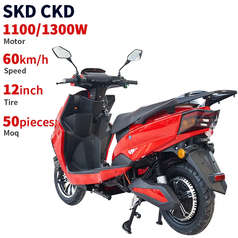 CKD CBU moteur personnalisé et batterie cyclomoteur électrique moto 12 pouces 1100W/1300W 60 km/h vitesse cyclomoteur électrique avec marque OEM