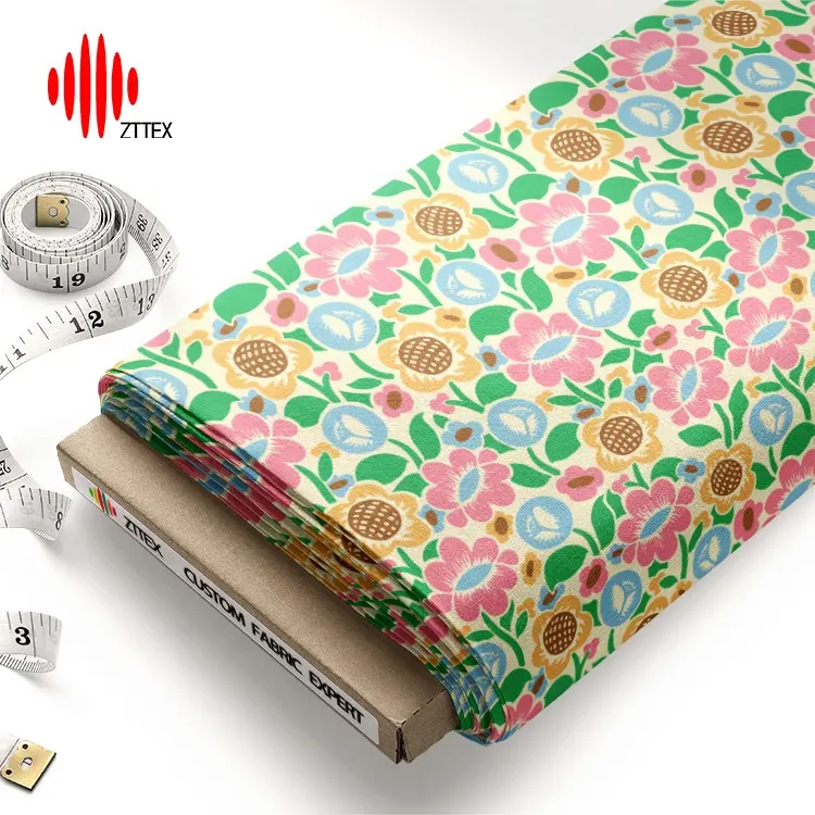 Custom design tessuto di stampa tessuto di lino per la vendita all'ingrosso