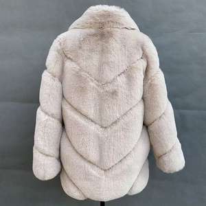 Vendita calda <span class=keywords><strong>cappotto</strong></span> invernale in pelliccia sintetica lungo soffice soprabito con chiusura a stampa leopardata - Product Image 6