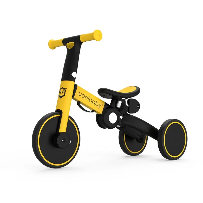 4 en 1 bébé vélo d'équilibre enfants poussette chariot pédale Tricycle roues PU enfants Tricycle