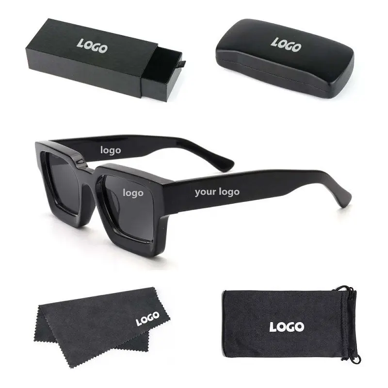 Personalizado Precio Competitivo Stock Gafas de Sol Hombres Mujeres Uv400 Moda Square Gafas de Sol Mujeres Diseñador de Lujo