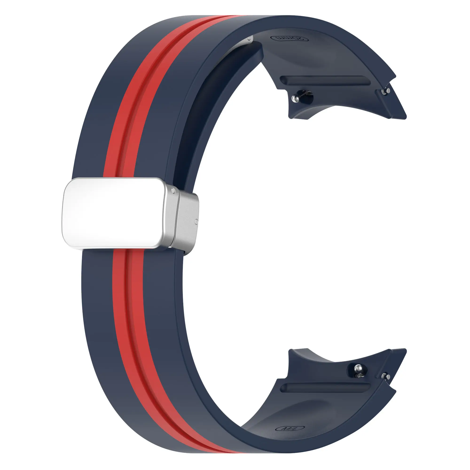 Para samsung galaxy watch 6 pulseira de silicone clássico com fecho dobrável magnético pulseira de silicone 2 cores