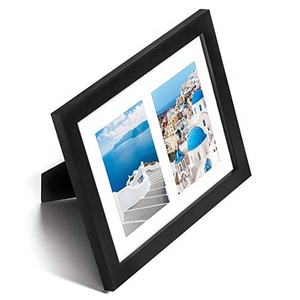 กรอบไม้8x10สีดำพร้อมช่อง4x6สองช่องเหมาะสำหรับการจับแพะชนแกะรูปภาพตกแต่งกรอบติดผนัง - Product Image 1