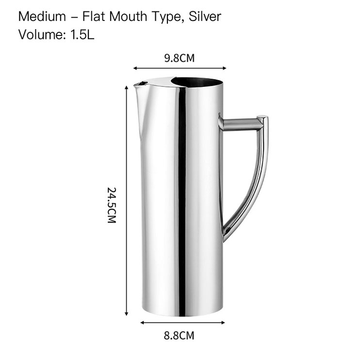 Argent 1,5 L, type à embouchure plate moyenne