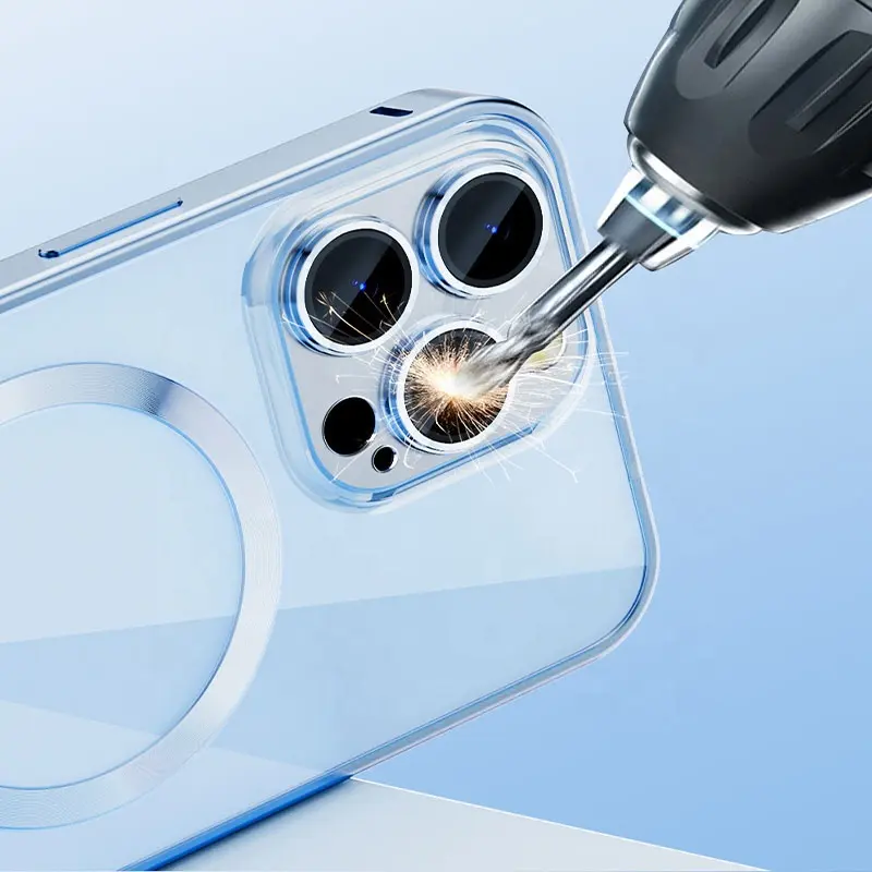 전기 도금 TPU 휴대 전화 커버 마그네틱 충전 보호 렌즈 필름 소프트 쉘 케이스 아이폰 15 14 13 12 11 프로 맥스