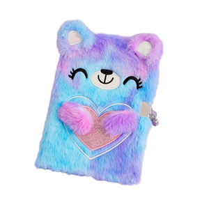 Practical Plush Surface Schedule Book Journal <strong>Notebook</strong> Accessories Tie-dyed <strong>Colored</strong> School <strong>Note</strong> Book <strong>with</strong> Lock for Gift - Product Image 1