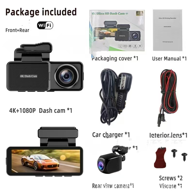 M2 front 4K+rear 1080P+WIFI