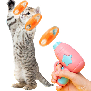 犬猫フェッチおもちゃペット追跡インタラクティブおもちゃハンティングガンプロペラペットシューターフライングディスク - Product Image 1