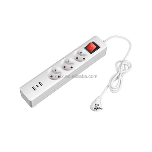 French Type Power <strong>Extension</strong> Strip 3-Way <strong>Multiple</strong> <strong>Socket</strong> with Switch, <strong>Multiple</strong> Plug with 1.5 m Cable - Product Image 2
