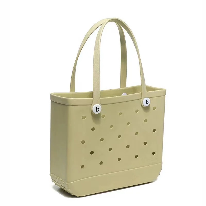 Sac de plage en caoutchouc kaki-M 35x33x13cm