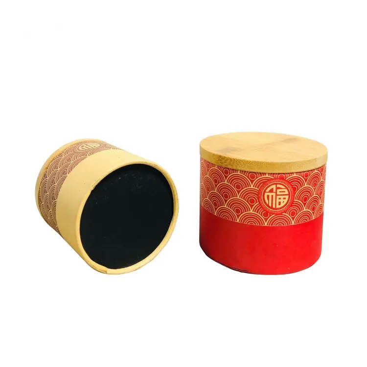 Hochwertige kundendefinierte Teesylinder-Kraftpapier-Verpackungsbox luxuriöses Papierrohr runde Kraftpapierverpackung Lebensmittel Papierrohrbox Teelagerung