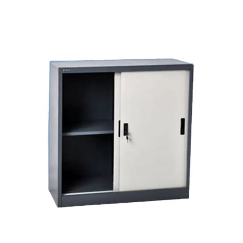 KD Half Height Small Glass Door Steel Sliding Door Shoe Cabinet